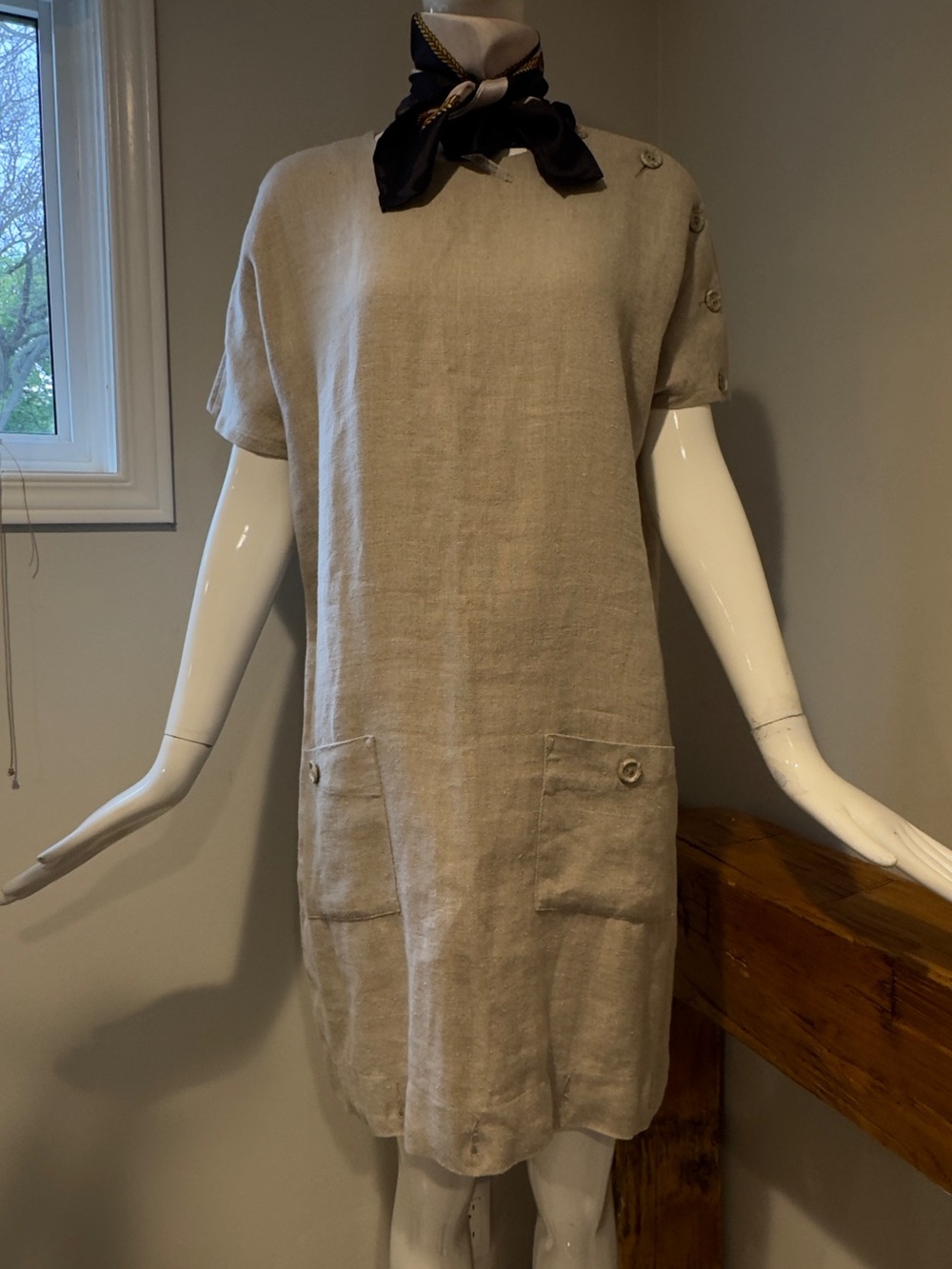 Vintage Linda Lundström Canada 100% Linen Convertible Dress Sz 8